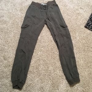 Army green flow pants